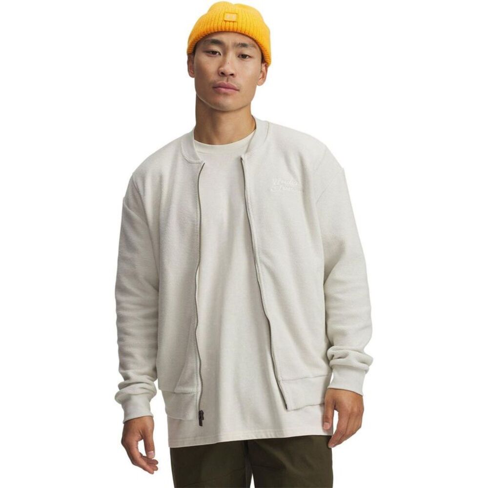 Under Armour Mens Embroidered Logo Bomber Jacket / White